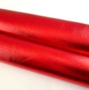 Cuir coloris Rouge orangé métallisé