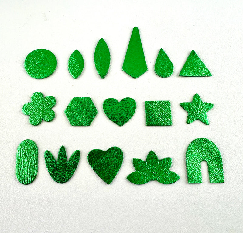 Cuir coloris Vert métallisé