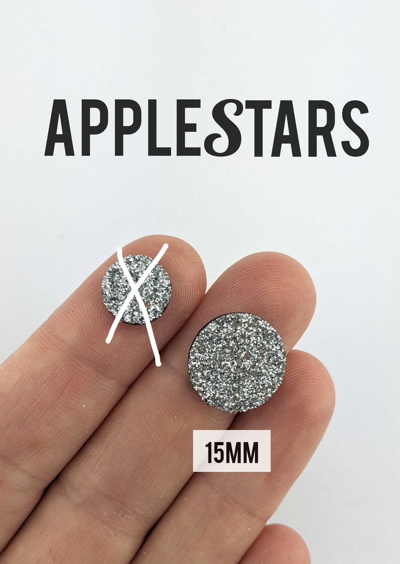 Rond AppleStars Argent 15mm