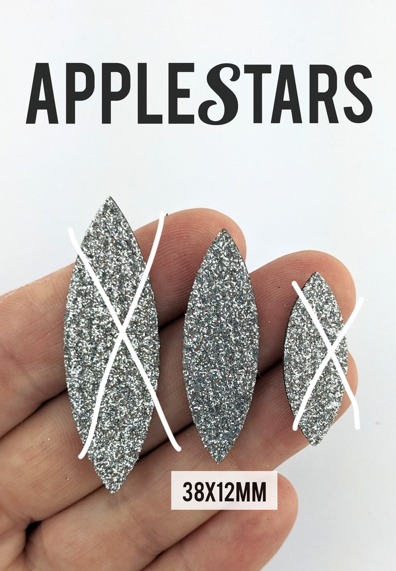 Navette 38x12mm AppleStars Argent