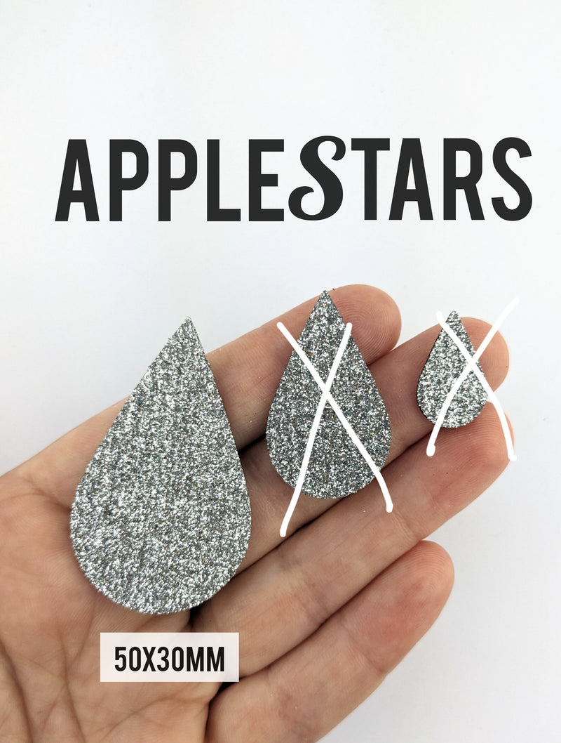 Goutte AppleStars Argent 50x30mm