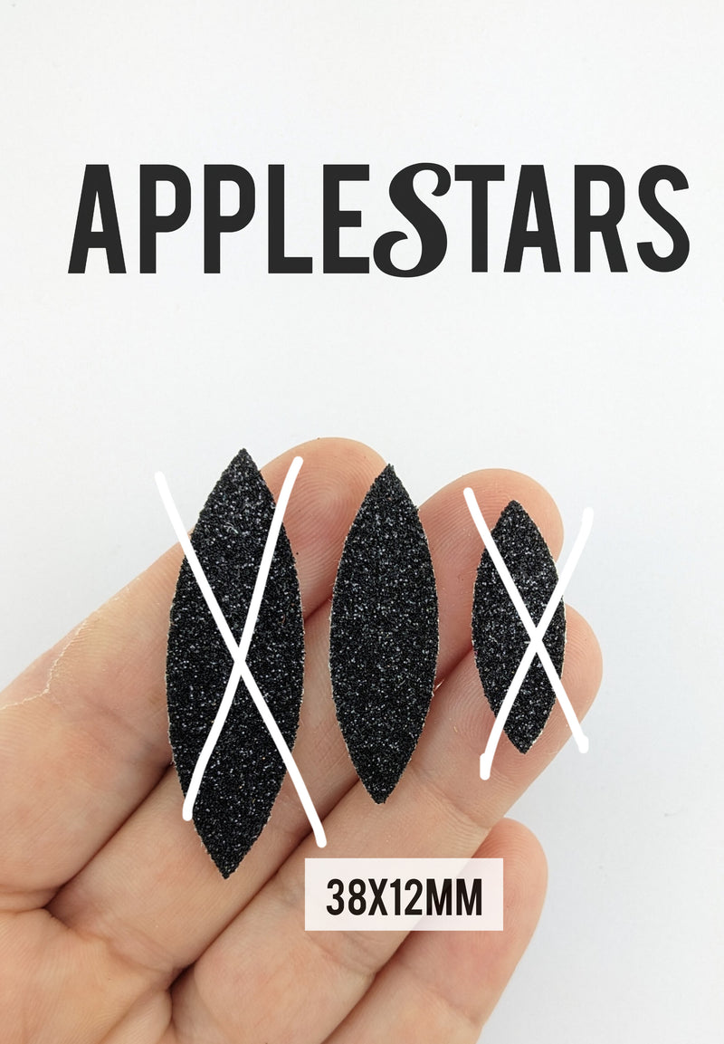 Navette 38x12mm AppleStars Noir
