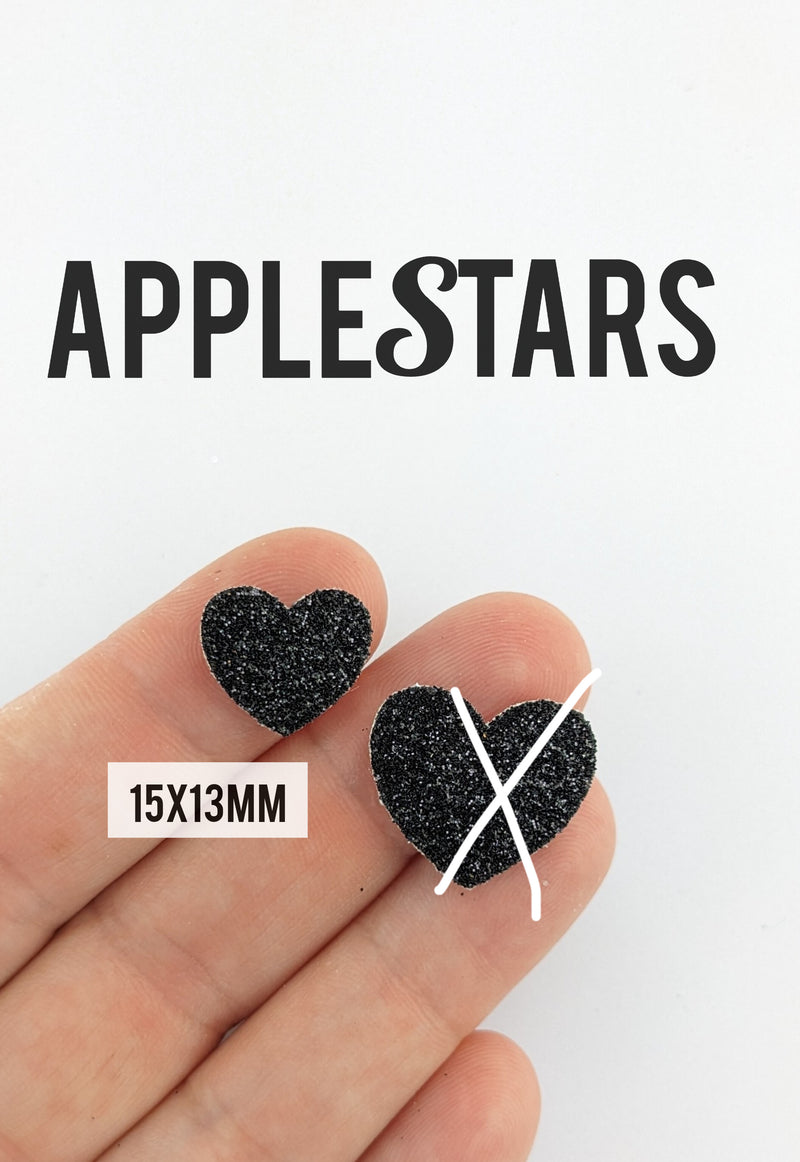 Coeur AppleStars Noir 15x13mm