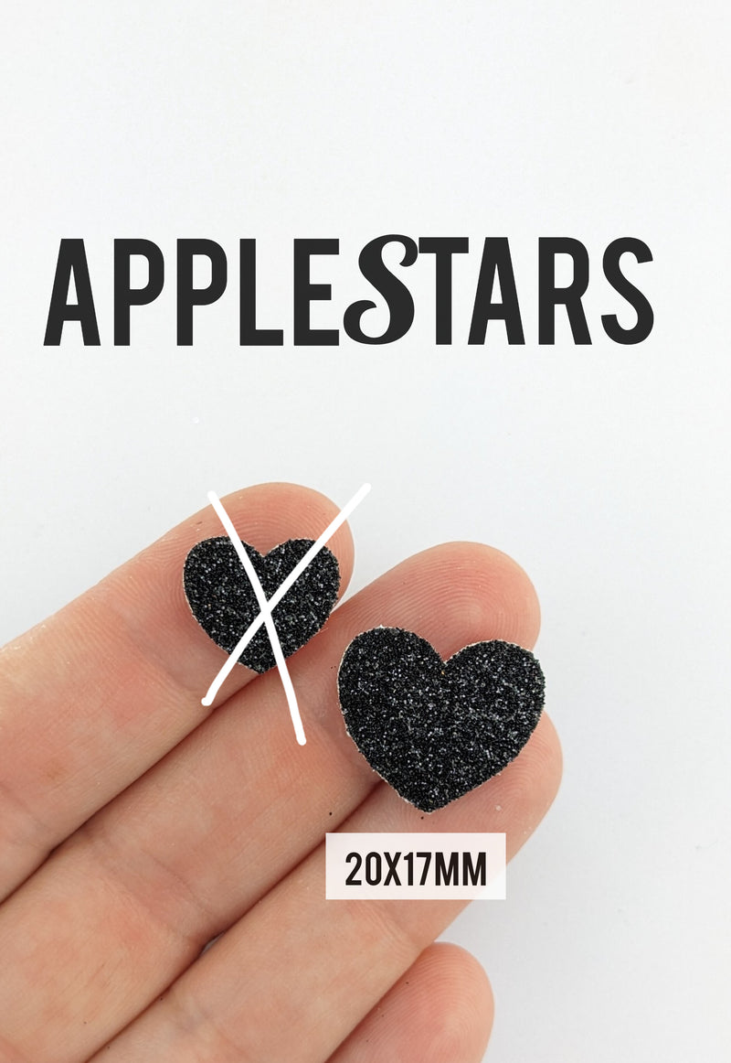 Coeur AppleStars Noir 20x17mm