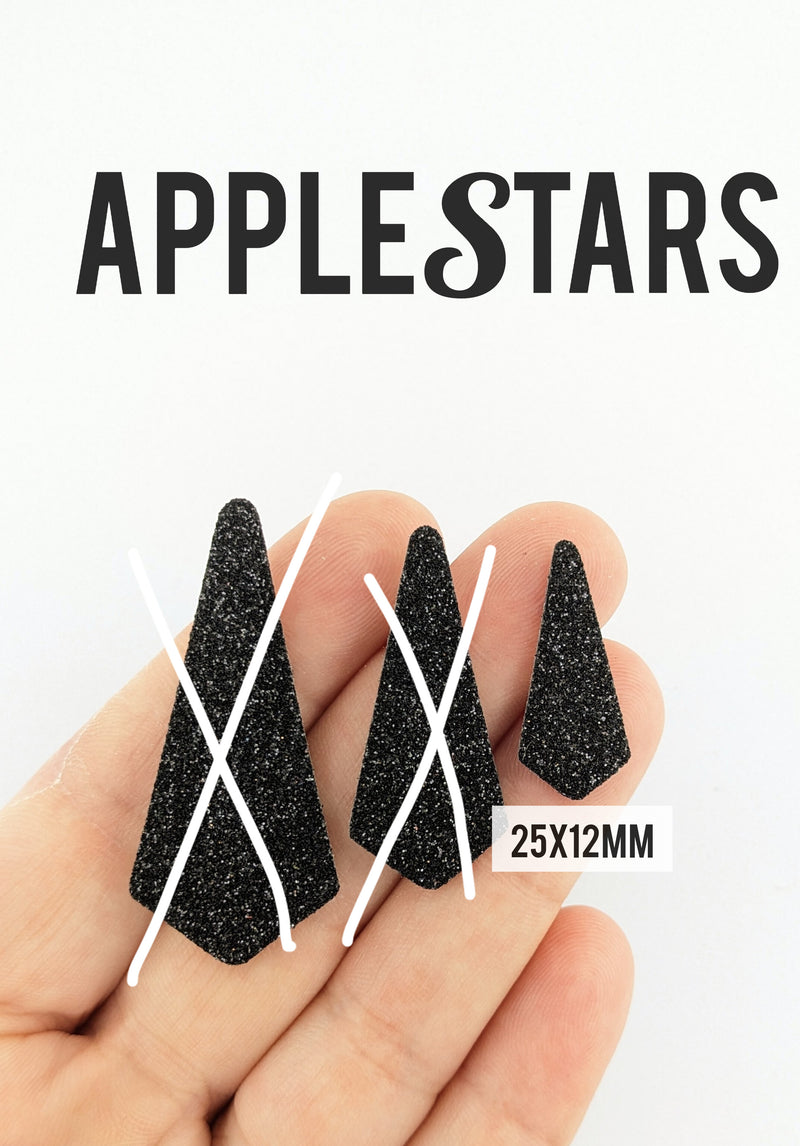 Pampille AppleStars Noir 25x12mm
