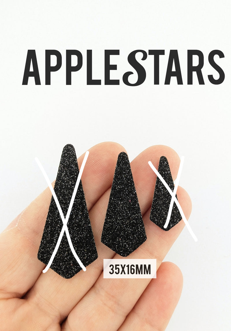 Pampille AppleStars Noir 35x16mm