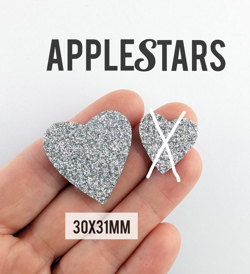 Nouveaux Coeur AppleStars Argent 30x31mm