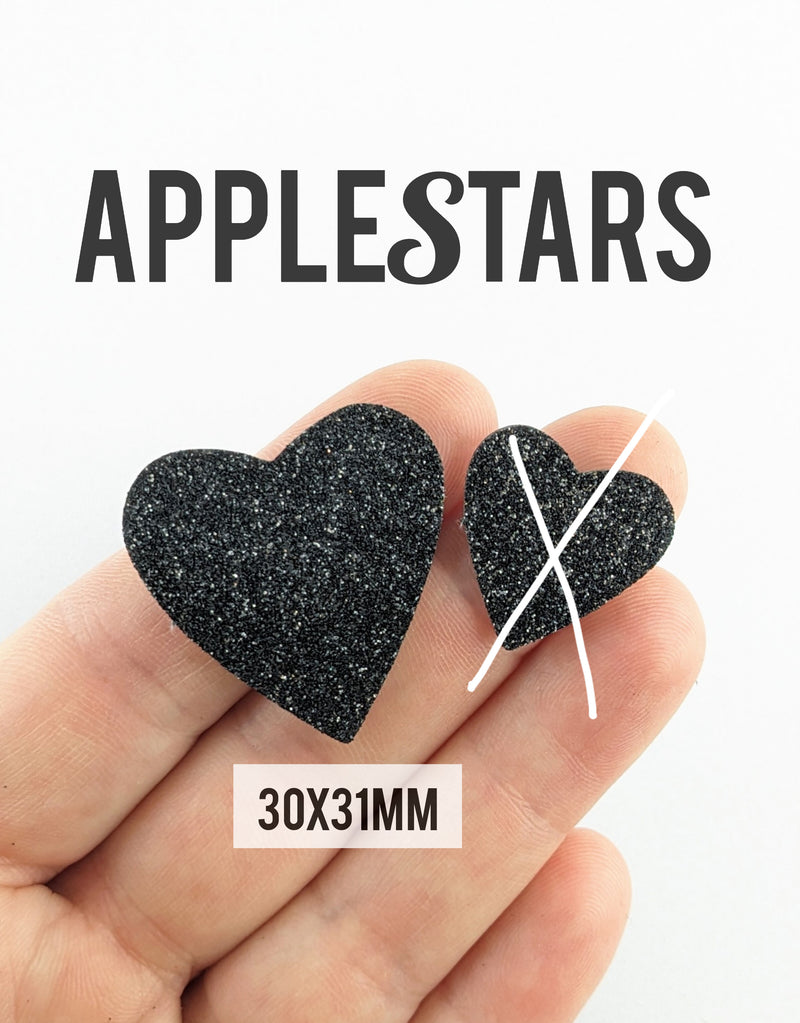 Nouveau Coeur AppleStars Noir 30x31mm