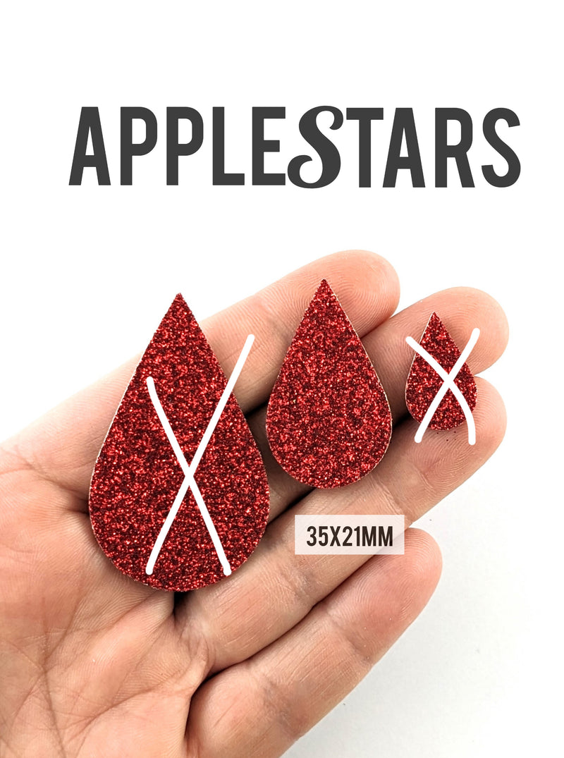 Goutte AppleStars Rouge 35x21mm