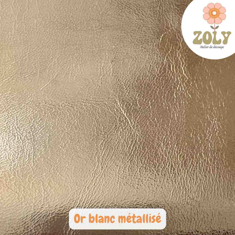 Cuir Or blanc métallisé