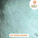 Cuir Vert menthe métallisé